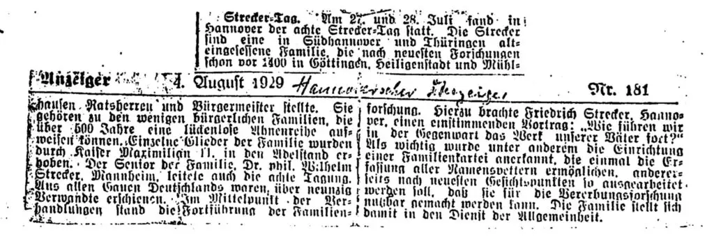 Old German Newspaper Clipping